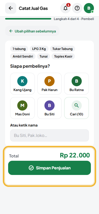 Layar: Pembeli, lalu Simpan
