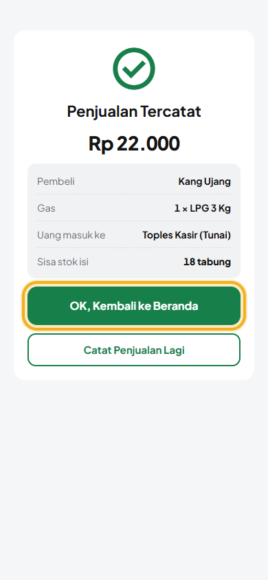 Layar: Penjualan tercatat