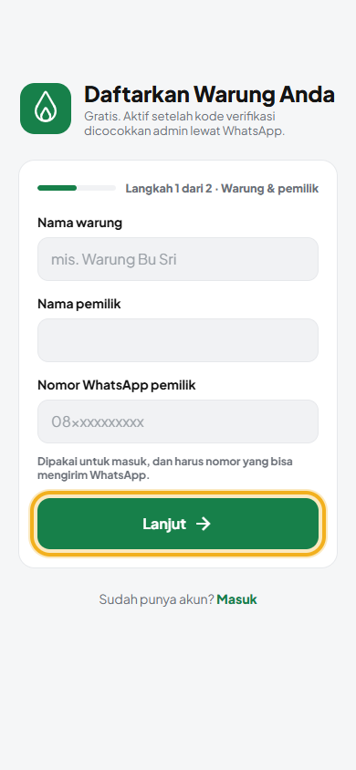 Layar: Daftarkan warung