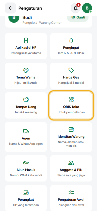 Layar: Buka QRIS Toko