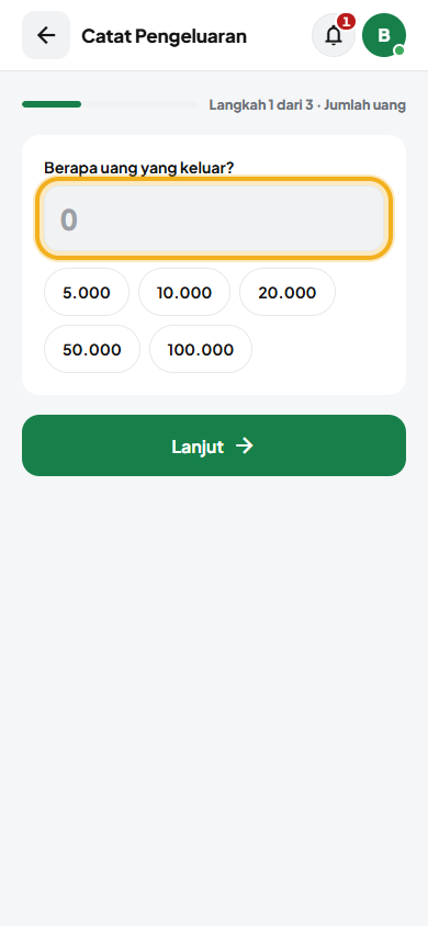 Layar: Catat pengeluaran