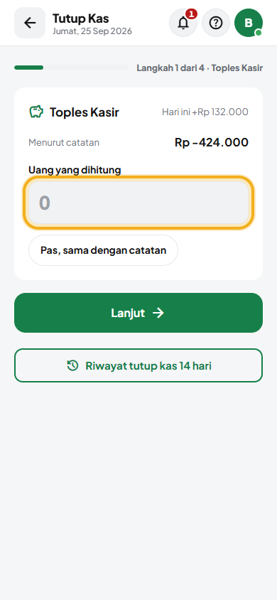 Layar: Tutup kas tiap malam