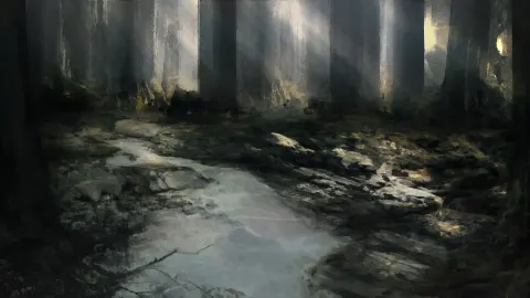 Dark Forest Scene